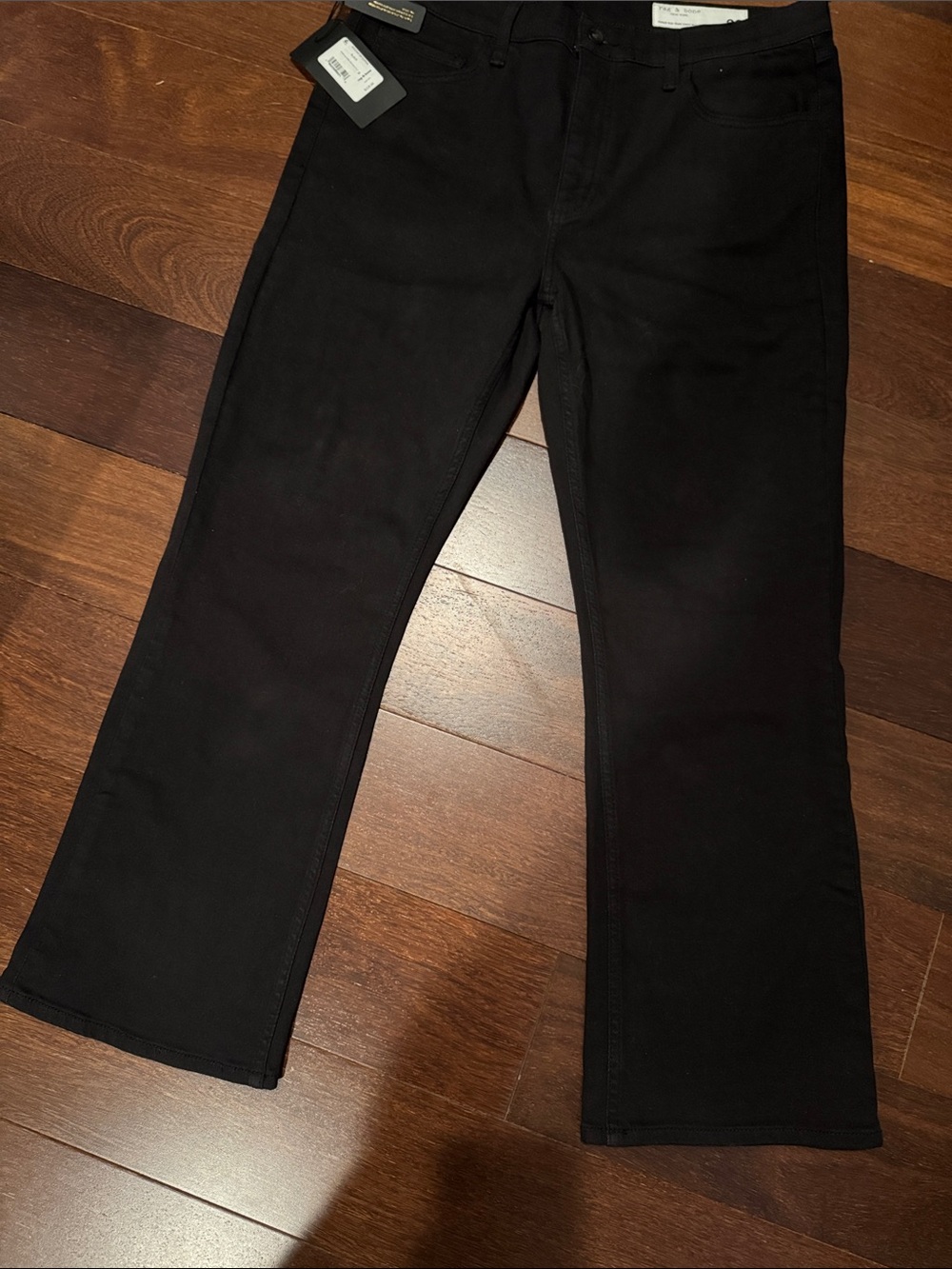 Rag and Bone NWT Piper Mid-Rise Crop Bootcut black jeans, size 32